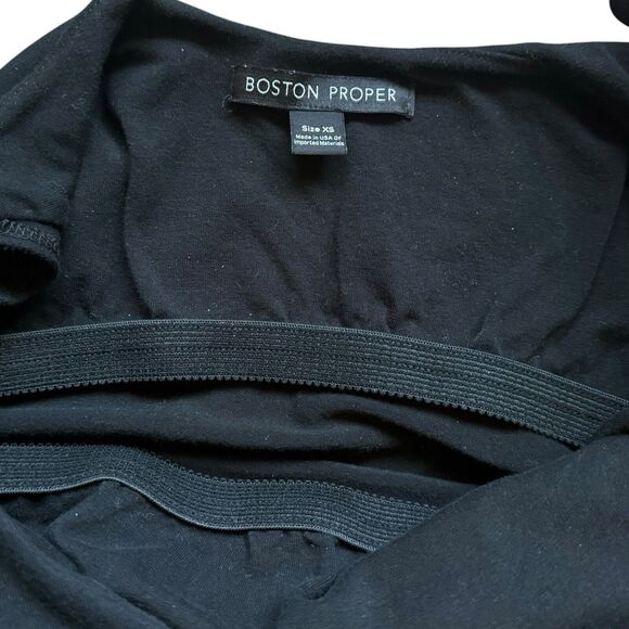 Boston Proper Cold Shoulder Tank Top Women's XS Black Flutter Sleeve Shelf Bra - Picture 4 of 8